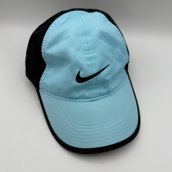 Nike Featherlight Dri-FIT Hat‎ Women's Running Lightweight Cap Black Blue OS - Picture 1 of 4